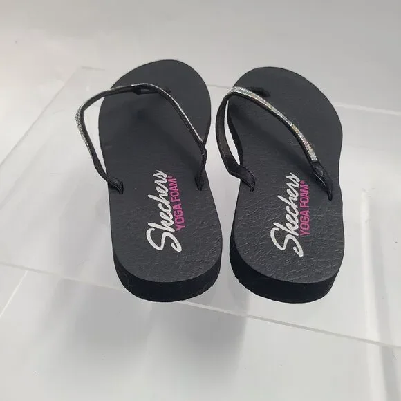 Skechers Shoes Womens 9 Yoga Foam Rhinestone Sandals Beach Resort Coastal Bling - Picture 3 of 7